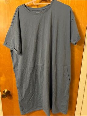 Eileen Fisher Oversized Short-Sleeve Crew Neck Tee dress Sz L